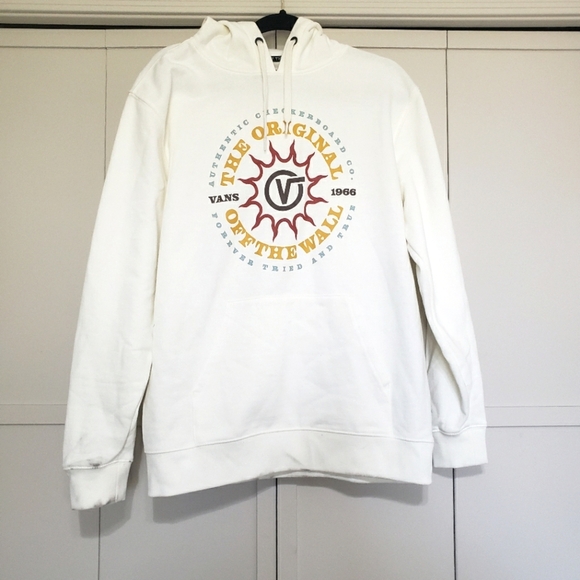 Vans Sun Daze White Hoodie with Graphic Print Mens‎ Small - Picture 1 of 5